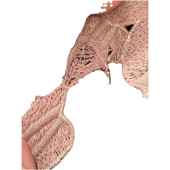 DUSTY PINK CROCHET OPEN BACK BODY-CON DRESS - Size L - Picture 7 of 7